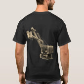 作動エンジニアのクレーンの操縦士のシャベルのヴィンテージ Tシャツ (裏面)