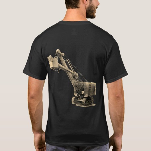 作動エンジニアのクレーンの操縦士のシャベルのヴィンテージ Tシャツ (裏面)