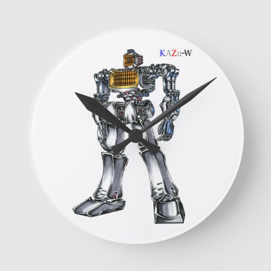 作品番号00001 「灼熱!!電気ストーブロボ」 ラウンド壁時計 (正面)