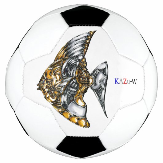 作品番号00002　「機械の魚」 サッカーボール (正面)
