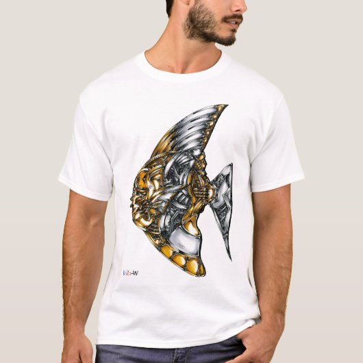  作品番号00002　「機械の魚」 Tシャツ (正面)