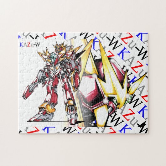 作品番号00008 "赤色英雄機甲巨人" ジグソーパズル (横)