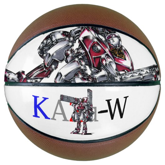 作品番号00010　「高出力荷粒子砲3連装2基装備の砲兵機」 バスケットボール (正面)