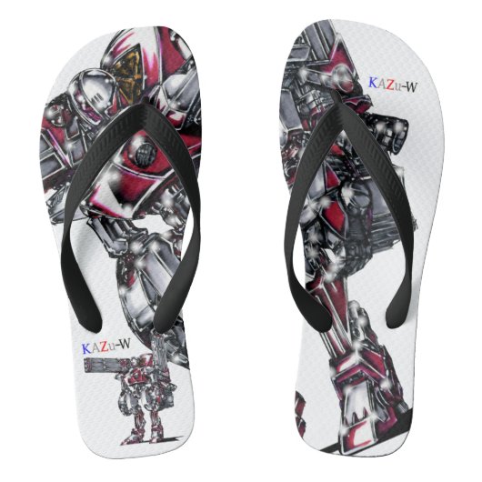 作品番号00010　「高出力荷粒子砲3連装2基装備の砲兵機」 ビーチサンダル (フットベッド)