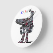 作品番号00010　「高出力荷粒子砲3連装2基装備の砲兵機」 ラウンド壁時計 (傾斜)