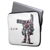 作品番号00010　「高出力荷粒子砲3連装2基装備の砲兵機」 ラップトップスリーブ (正面左)