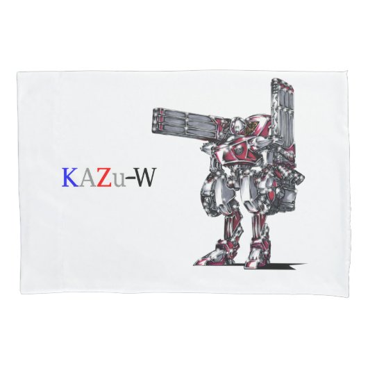 作品番号00010 「高出力荷粒子砲3連装2基装備の砲兵機」 枕カバー (正面)