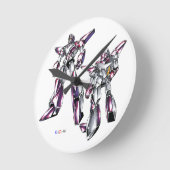 作品番号00012 「ヒーローロボ基本体」 ラウンド壁時計 (傾斜)