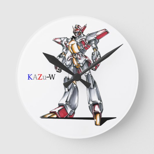 作品番号00014　「主人公用機体」 ラウンド壁時計 (正面)