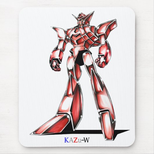 作品番号00016 「エース ロボ (Ace Robot)」 マウスパッド (正面)