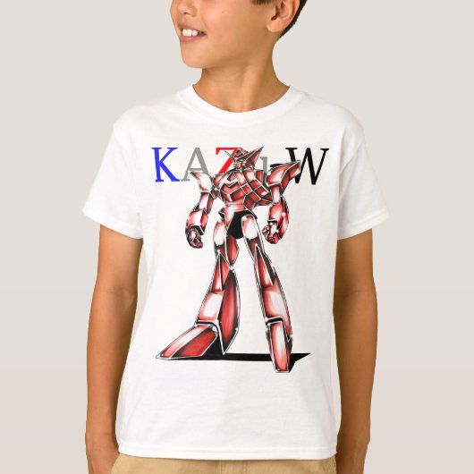 作品番号00016 「エース ロボ (Ace Robot)」 Tシャツ (正面)