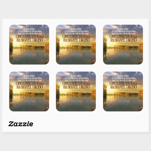 作品素晴らしはヨハネによる福音書第14章12節を行う スクエアシール (シート)