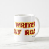 作家おもしろいやる気を起こさせるはスローガンを叫ぶ コーヒーマグカップ (正面右)