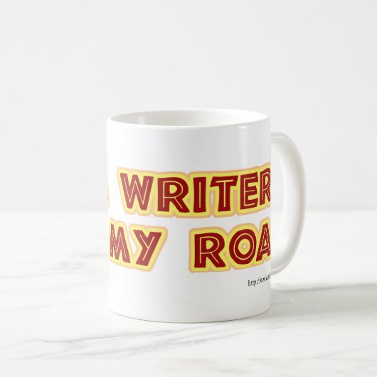 作家おもしろいやる気を起こさせるはスローガンを叫ぶ コーヒーマグカップ (正面右)