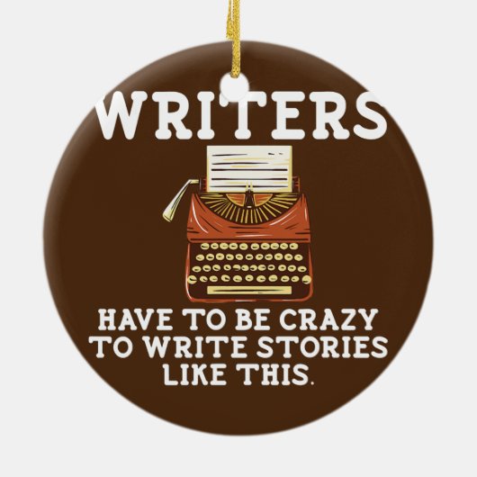 作家おもしろい作家詩人小説書作家 セラミックオーナメント (裏面)