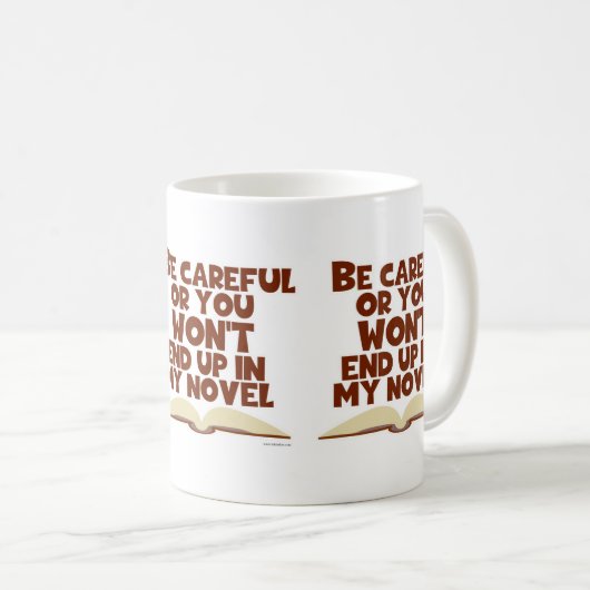 作家おもしろい慎重なキャラクターユーモア コーヒーマグカップ (正面右)