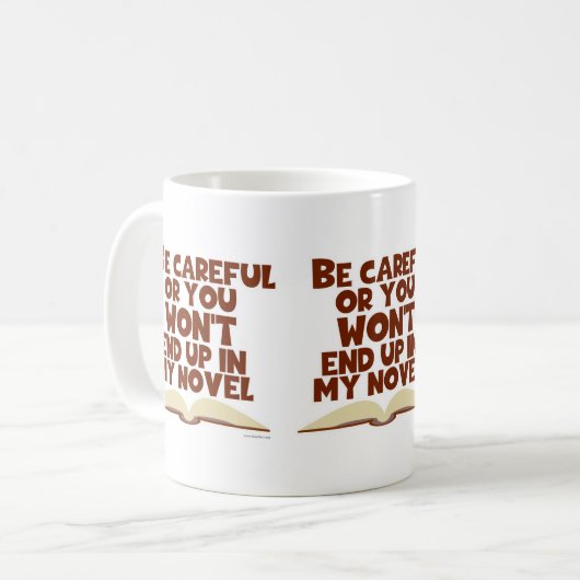 作家おもしろい慎重なキャラクターユーモア コーヒーマグカップ (正面左)
