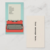 作家および作家のためのタイプライターの名刺 名刺 (正面/裏面)