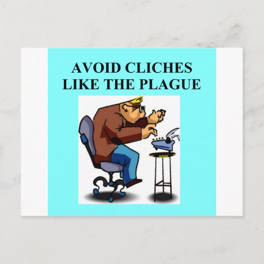 作家および作家のための決まり文句の冗談 ポストカード (正面)