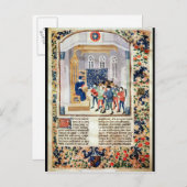 作家が農夫に彼の本を渡す ポストカード (正面/裏面)