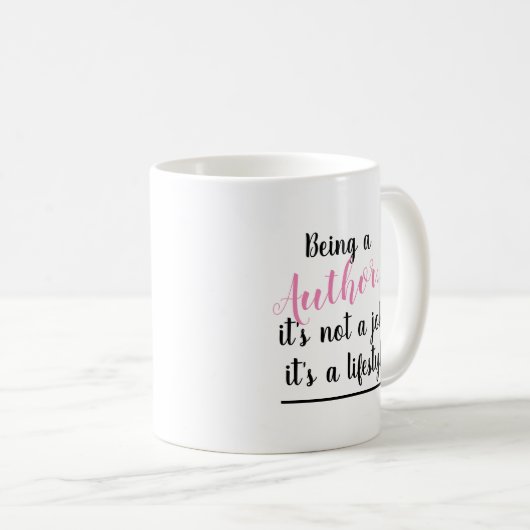 作家であるIt's A JobライフスタイルPink文字 コーヒーマグカップ (正面右)
