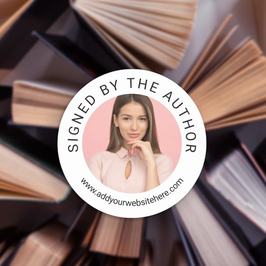 作家によって署名されたプロフィール写真 ラウンドシール