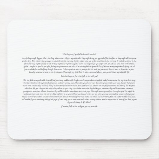 作家に恋すれば何が起こりますか。 マウスパッド (正面)
