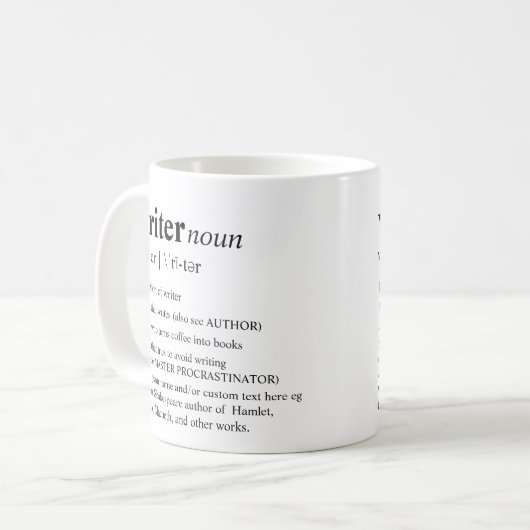 作家のおもしろいのパーソナライズな辞書 コーヒーマグカップ (正面左)