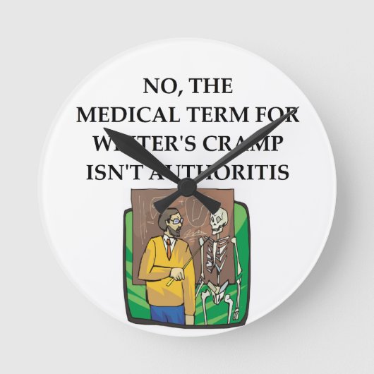 作家のけいれん ラウンド壁時計 (正面)