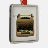 作家のためのタイプライターのクリスマスツリーのオーナメント メタルオーナメント (右)