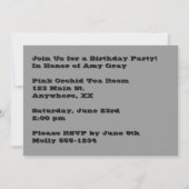 作家のためのパーソナライズな誕生会 招待状 (裏面)