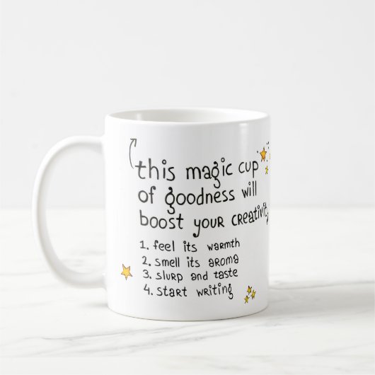 作家のための魔法の創造性のマグ コーヒーマグカップ (左)