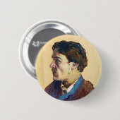 作家のアントンチェコフアイザックLevitan-のポートレート 缶バッジ (正面&裏面)