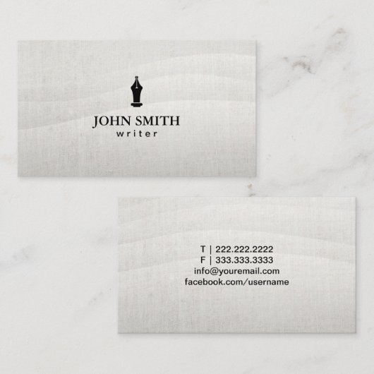 作家のエレガントな流れる背景のプロフェッショナル 名刺 (正面/裏面)