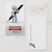 作家のジャーナリストのボールペンの名刺 名刺 (正面/裏面)