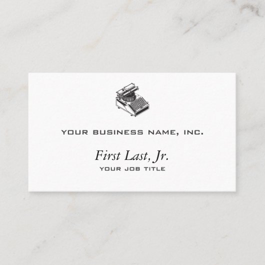 作家のタイプの執筆機械-タイプライター 名刺 (正面)