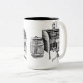 作家のパーチ – ライターズデスク – アンティークタイプライト ツートーンマグカップ (正面右)