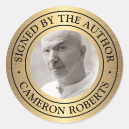 作家のフォトゴールデンカスタムグラデーションによって署名 ラウンドシール