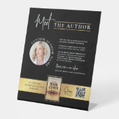 作家のフォトブックの署名金ゴールドフェイクの署名を満たす 台座サイン (正面)