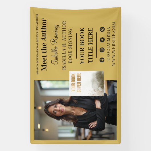 作家のブックの署名と起動イベントプロモーション 横断幕 (縦)