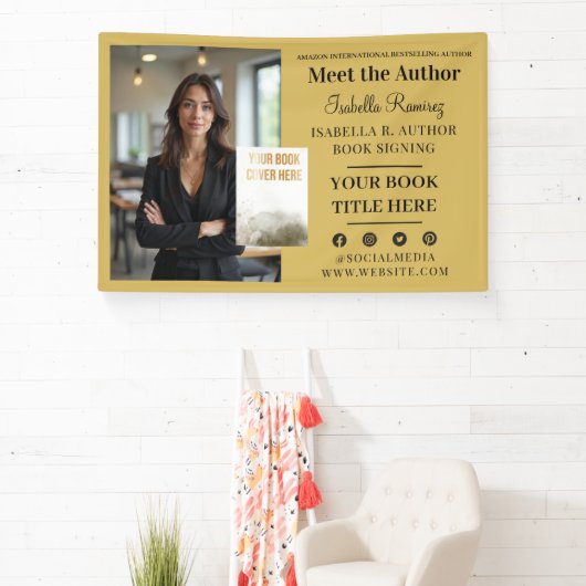 作家のブックの署名と起動イベントプロモーション 横断幕 (インサイチュ)