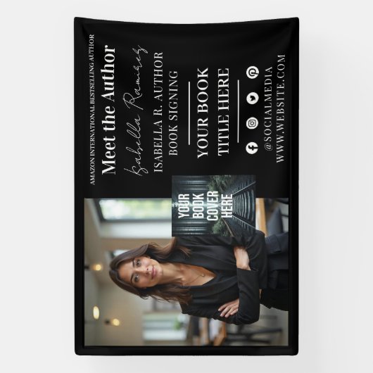 作家のブックの署名と起動イベントプロモーション 横断幕 (縦)