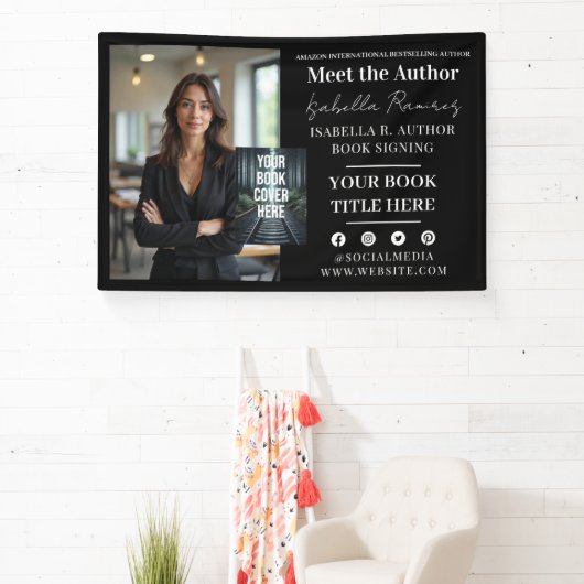 作家のブックの署名と起動イベントプロモーション 横断幕 (インサイチュ)