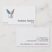 作家のペンの鉛筆のコップ 名刺 (正面/裏面)