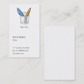 作家のペンの鉛筆のコップ 名刺 (正面/裏面)