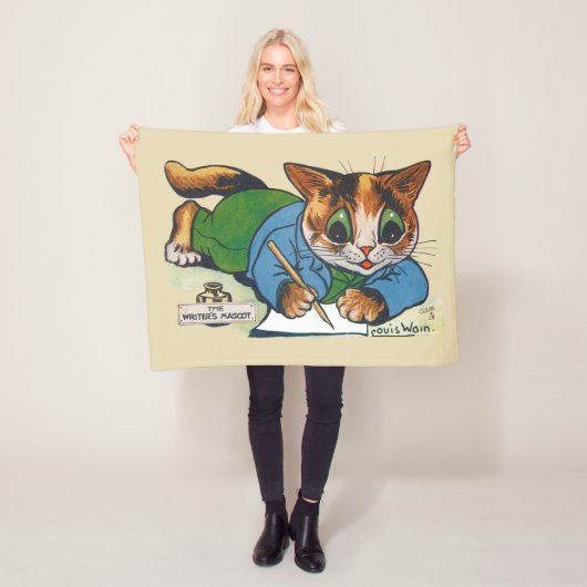 作家のマスコット猫・ルイ・ワイン フリースブランケット (インサイチュ)