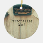 作家のライティングデスクのレトロのタイプライター セラミックオーナメント (正面)