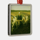 作家のレフNikolaevich Tolstoy メタルオーナメント (右)