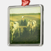 作家のレフNikolaevich Tolstoy メタルオーナメント (左)