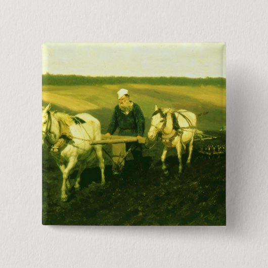 作家のレフNikolaevich Tolstoy 缶バッジ (正面)